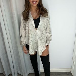 Snake skin silk dress shirt